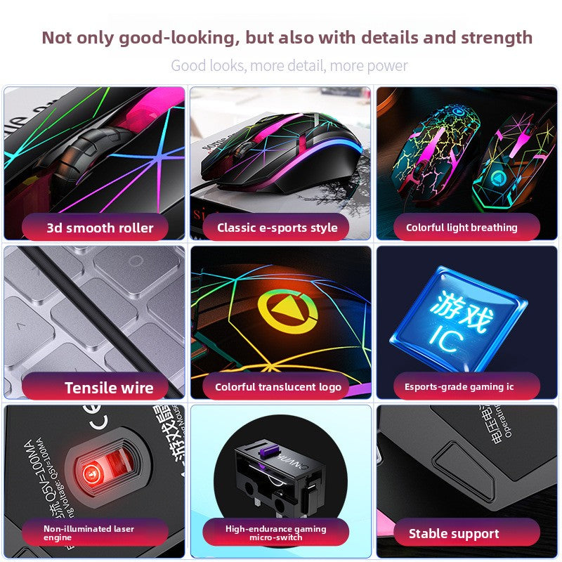 Silver Eagle G6 wired USB luminous mouse, gaming computer accessories, spot ebay