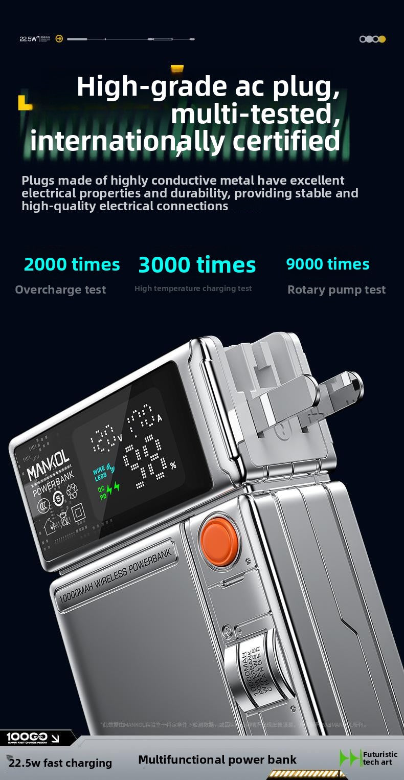 AC folding wall plug 30W super fast charging power bank Magsafe magnetic wireless charging large capacity portable power supply