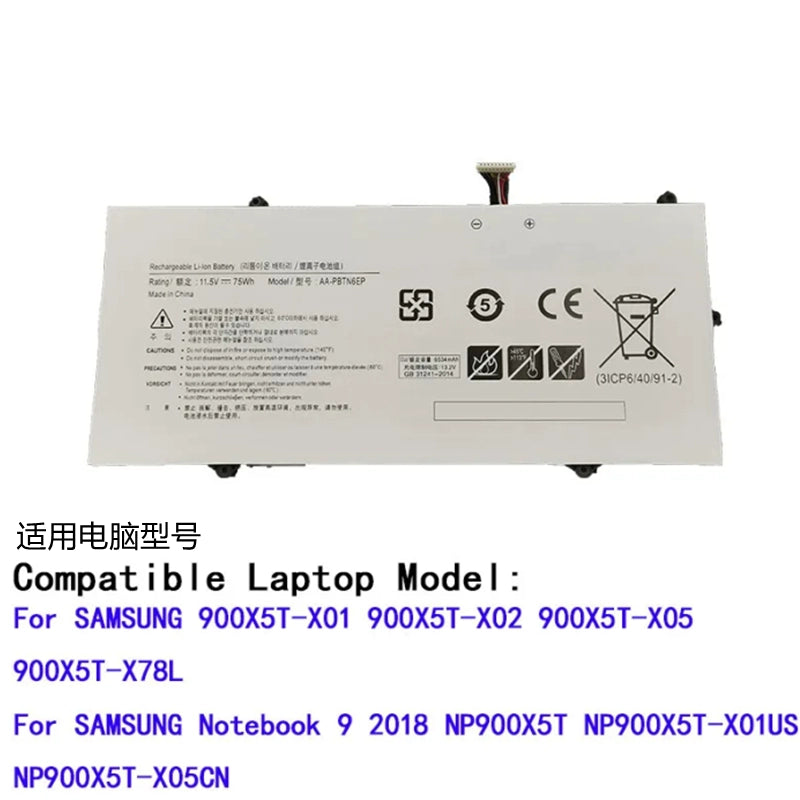 (Shipping fee not include)适用 Samsung 900X5T-X01Notebook 9 NP900X5T-X01US笔记本电池PBTN6EP