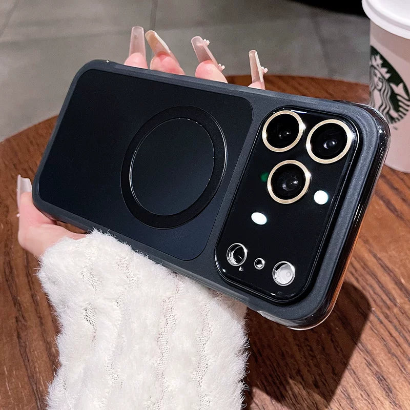 Airbag anti-drop magnetic suction for iPhone 17promax mobile phone case The new iPhone16 seconds becomes larger Windows with lens film Magnetic suction protective case 16pro Airbag anti-drop case Phone accessories
