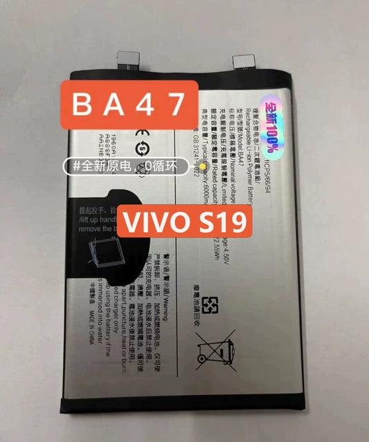 New vivo S19 new original cell battery BA47 support fast charging Vivo phone repair parts