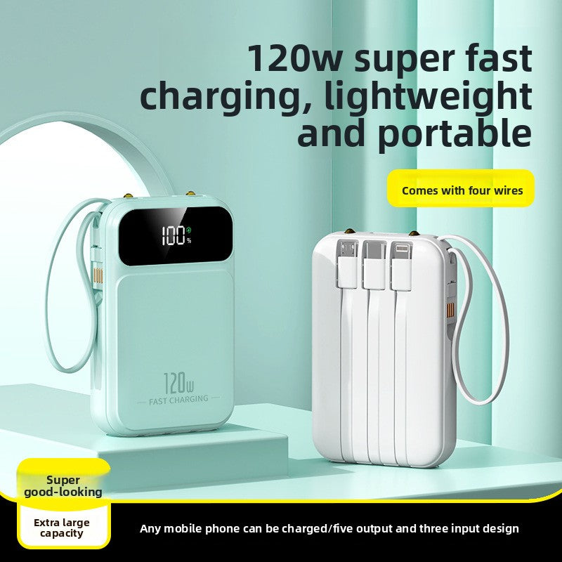 Power bank super fast charging mini with its own cable 20000mAh mobile power supply
