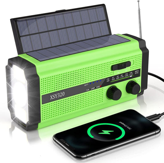 Hot-selling multi-function Emergency Power Bank radio AM/FM/WB hand-cranked power generation solar usb rechargeable AAA battery