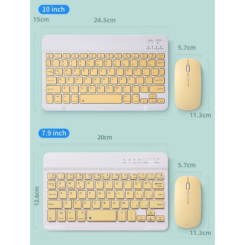 Slim portable Bluetooth keyboard and mouse set for iPad tablet 10 inch Android mobile phone Bluetooth keyboard 7 small languages protective Accessories