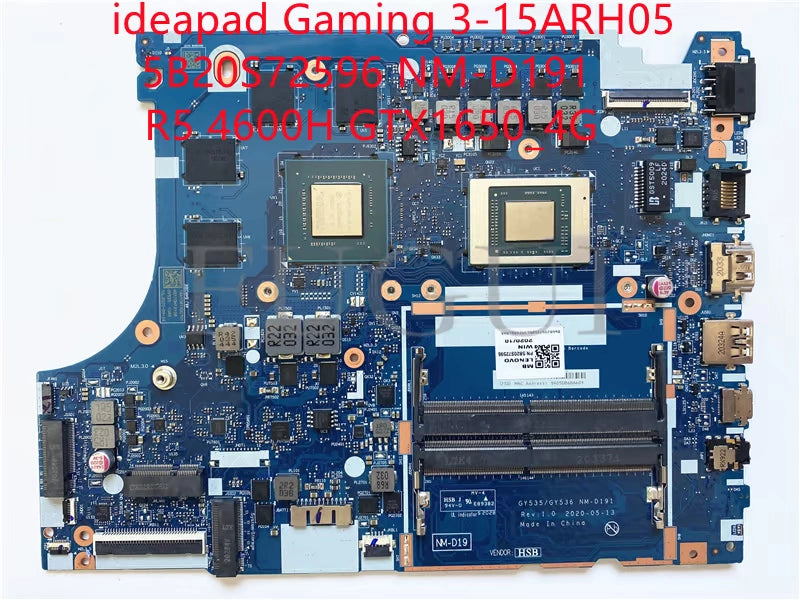 (Shipping fee not include)  motherboard system board ideapad Gaming 3-15ARH05 NM-D191 R5 4600H GTX1650_4G