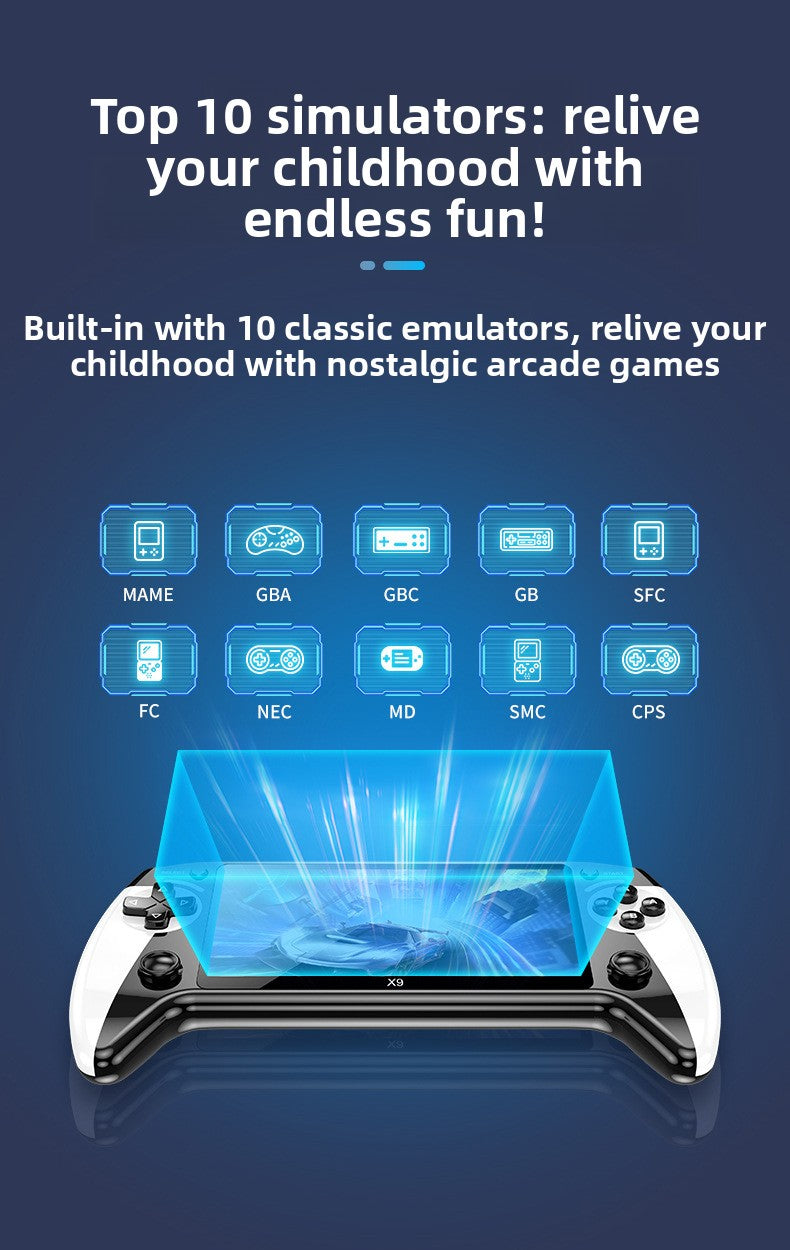 5.5" inch x9 IPS HD PSP lINUX 2000mAh type C rechargable games Handheld Game Player console supporting wireless gamepad connected
