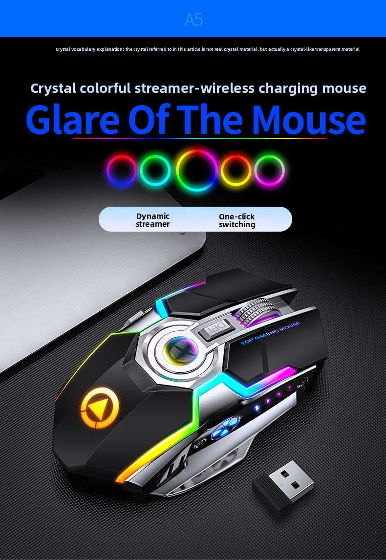 Silver Condor A5 wireless mouse, charging game RGB luminous silent computer accessories Amazon manufacturer private mold