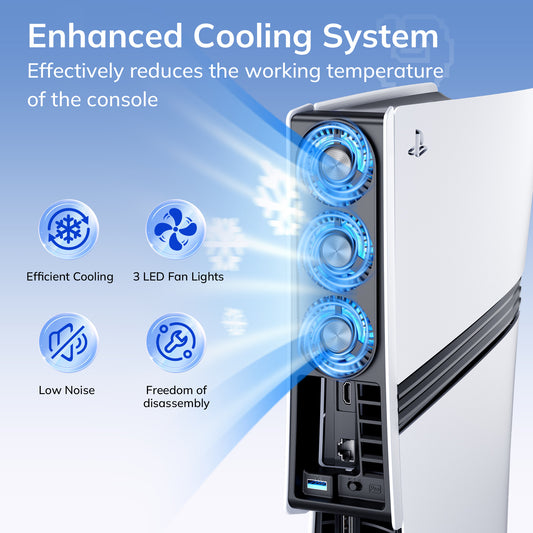 PS5 PRO dedicated host cooling fan P5 temperature control intelligent cooling fan with light silent radiator