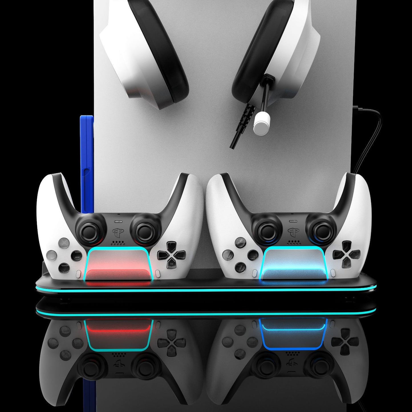 PS5 slim pro Multi functional Cooling Base Handle Charging Base Game Disc Helmet Storage Rack DZ504