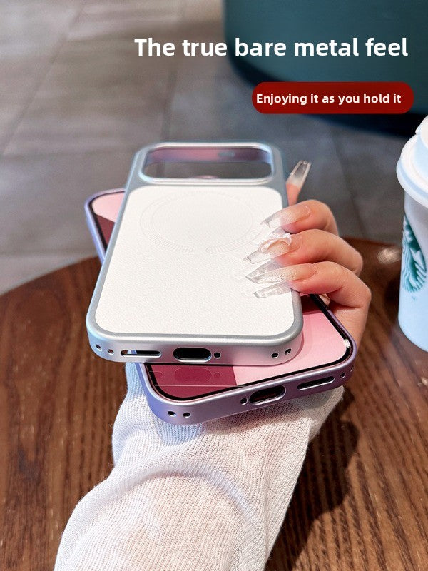 For Redmi k100pro mobile phone case, the new k90promax protective case, ultra-thin Redmi lychee leather pattern all-inclusive anti-drop magnetic suction women's high-end soft edge hard case Phone Accessories