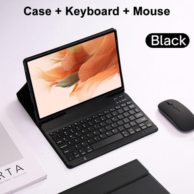 Applicable to Samsung tablet 11 inch A9 + Bluetooth keyboard S7 protective cover S8 magnetic suction pen slot case S9 FE charging mouse protective Accessories