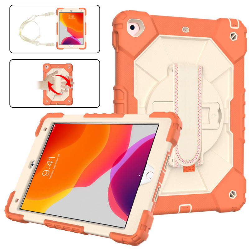 Applicable to iPad 10.2 inch tablet silicone cover iPad9th generation 8th generation 7th generation silicone portable rotating bracket protective case protective Accessories