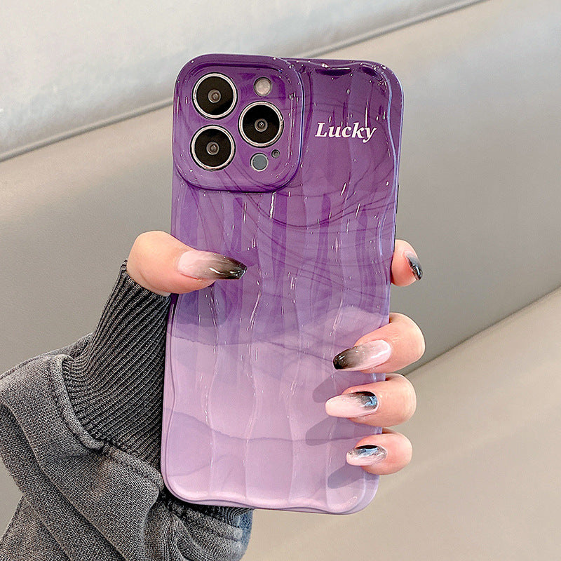 Accessories ins wind purple smudge suitable for Apple 14 mobile phone case new iphone15promax women's 13pro silicone 11