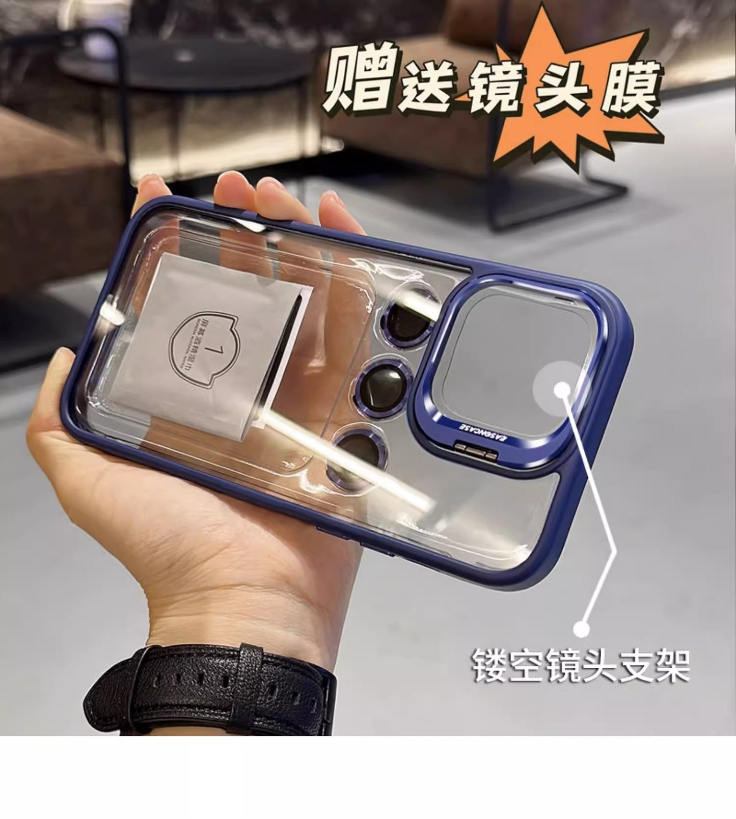 (Free shipping)For iPhone Superior summer orange  Phone case transparent lens film Lens cap bracket for free