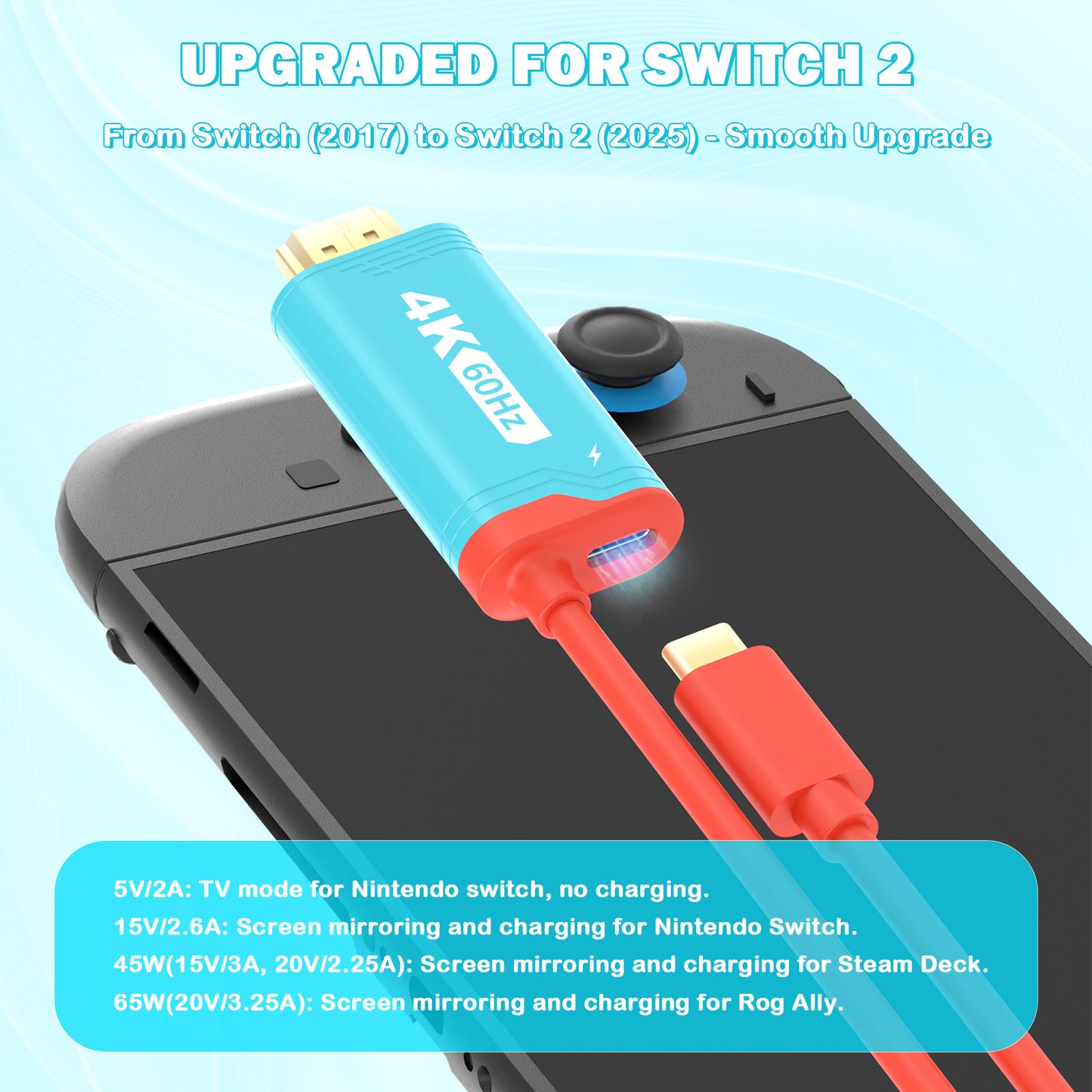 Suitable for Nintendo Switch 2 projection cable NS2 portable high definition HDMI adapter cable ROG ALLY video cable