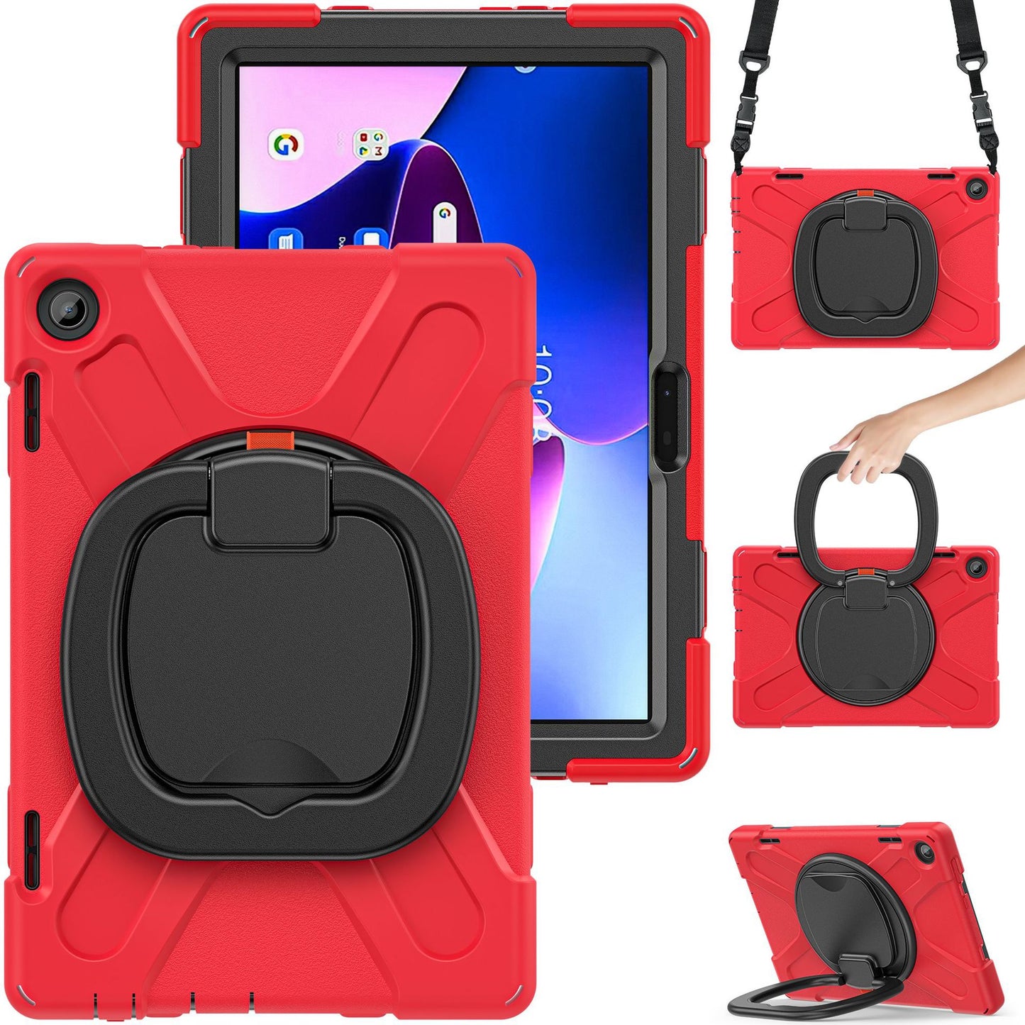 Applicable Lenovo M10 Tablet 3rd Generation Silicone 10.1 Protective Cover TB-328FU/XU Anti-drop Cover Bracelet Bracket protective Accessories