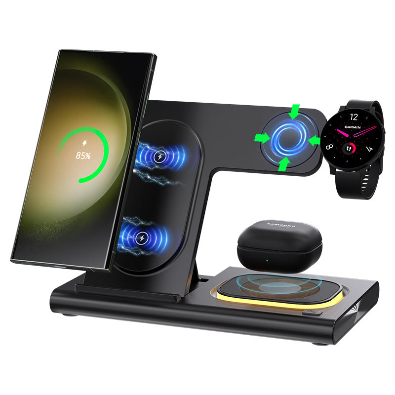 apple samsung 3-in-1 wireless charger supports fast charging multi-function