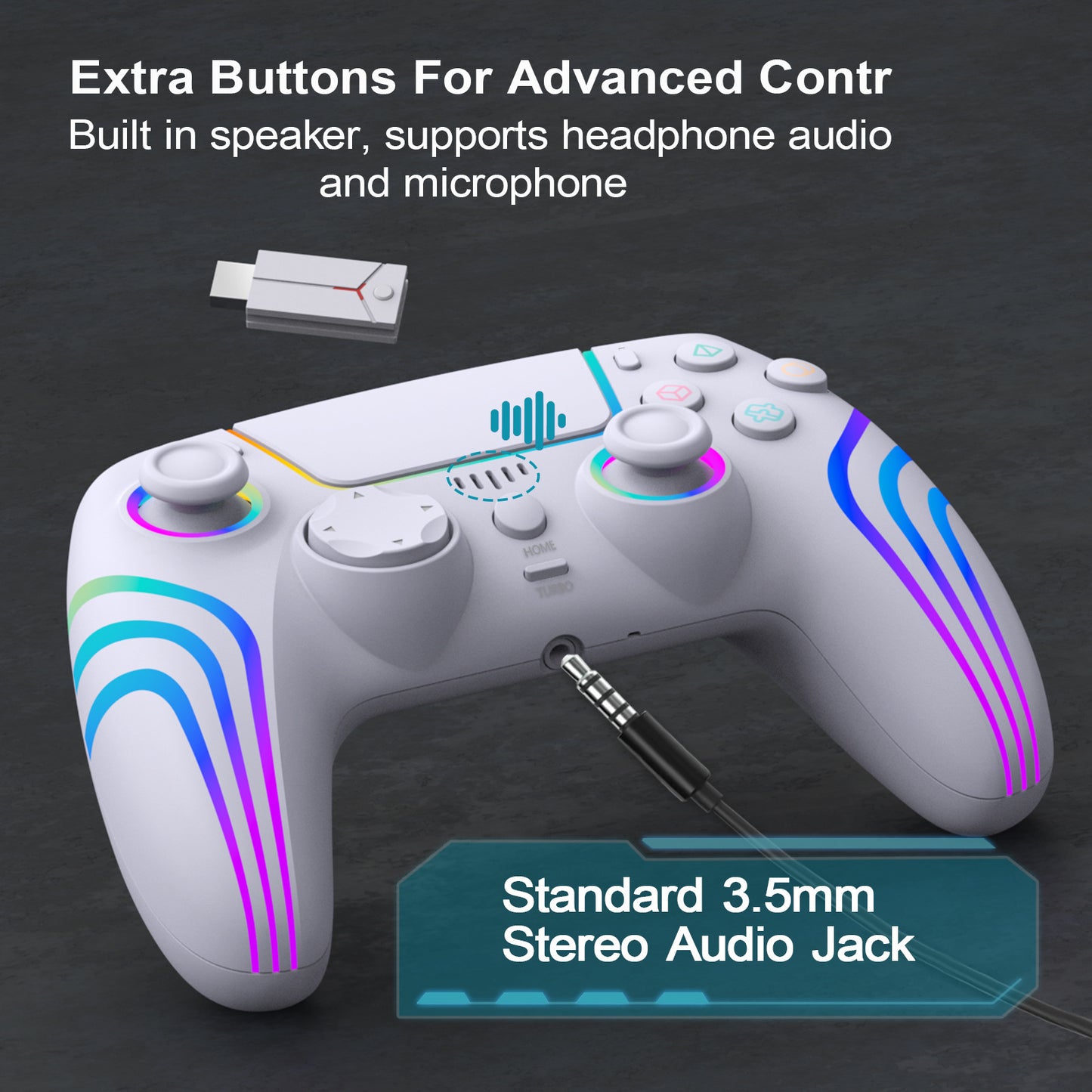 P5 wireless gamepad with colorful RGB light vibration continuous hair six-axis Switch computer handle SZ-5003G