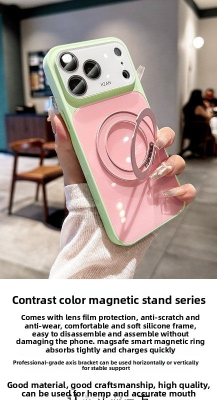 Ice 360 ° bracket for iphone17promax mobile phone case iPhone 16pro new second becomes large window lens all-inclusive 15 anti-drop protection 14 advanced color contrast 13 heat dissipation case women's Phone accessories