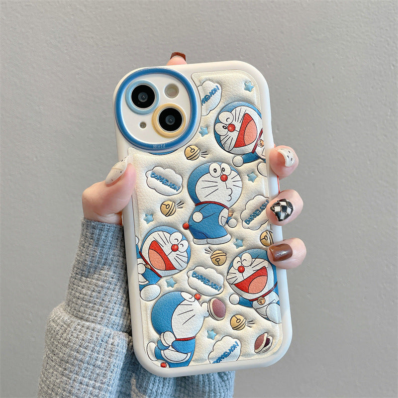 Accessories (Shipping fee not included) Applicable to Apple 13promax mobile phone case iPhone14 leather printing advanced sense 11 cute jingle cat