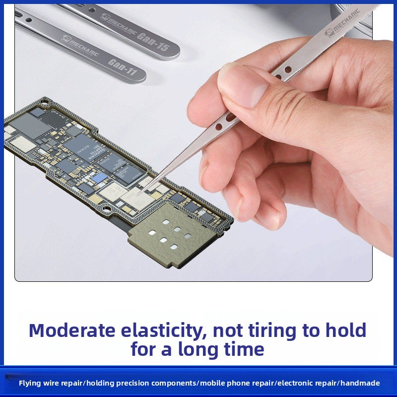 Stainless steel bend, extra hard antimagnetic tweezers, high precision straight bend pointed tweezers, mobile phone repair, anti-static repair tools