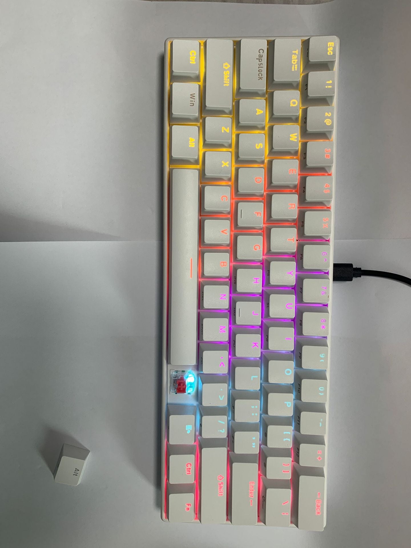 WRK61 Mechanical Keyboard RGB Mixed Light Green Axis Mouse Macro Gaming Keys Computer