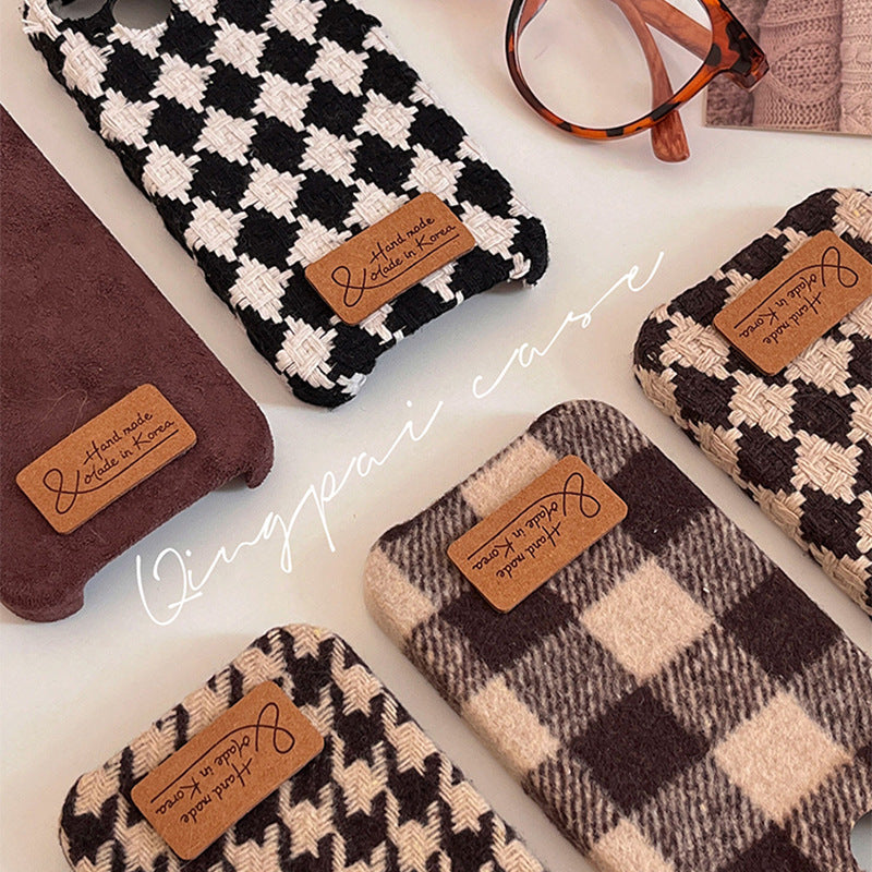 Accessories woolen brown for iPhone15 mobile phone case Apple 14 new 13 women's 12 Internet celebrities 11 trend 14promax