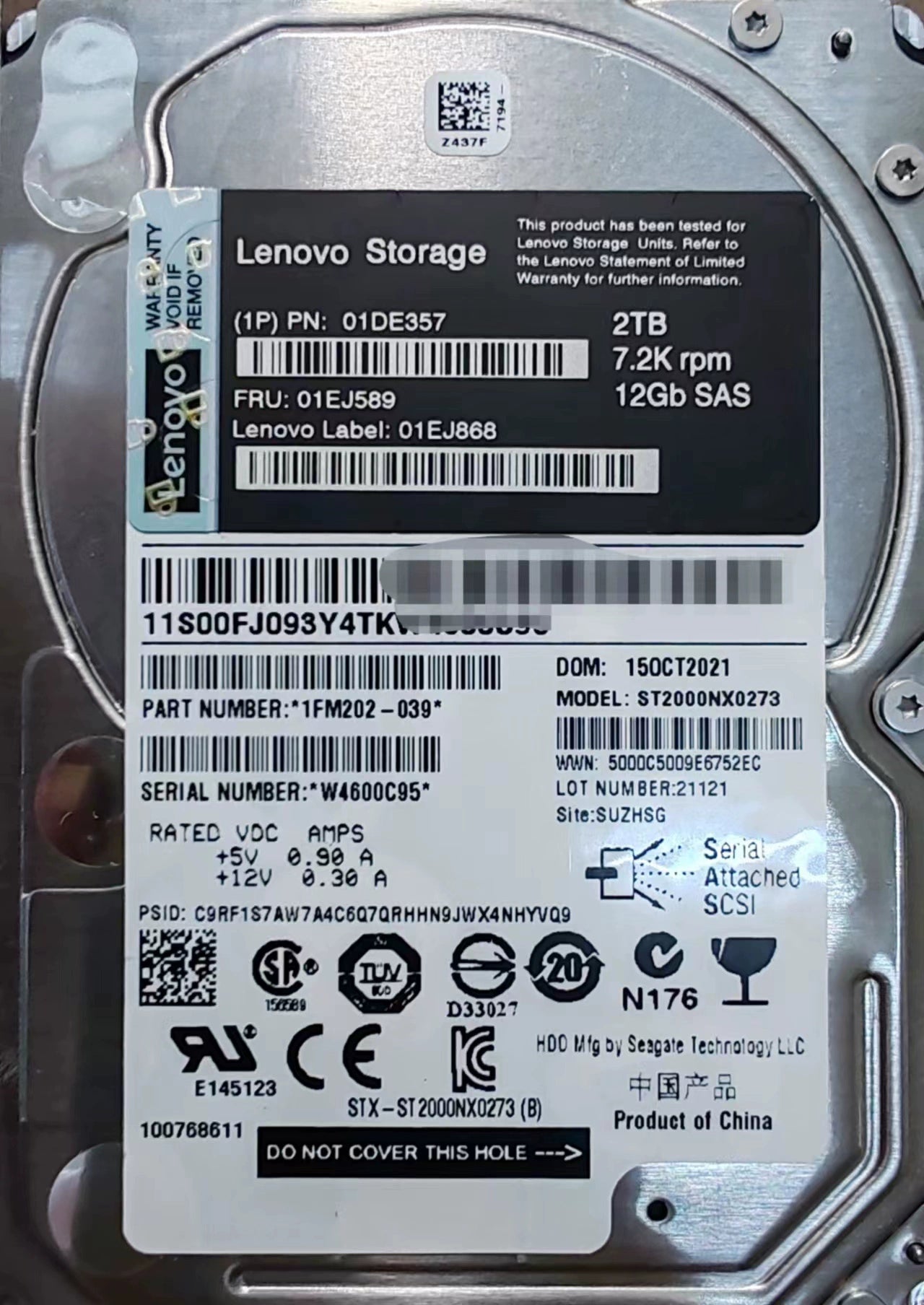 IBM 01DE357 01EJ725 01EJ589 2T SAS 2.5 inch 2TB V3700 V2 Storage Hard Disk Servicer