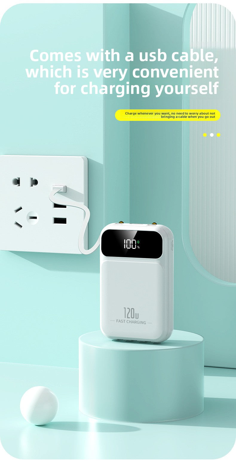 Power bank super fast charging mini with its own cable 20000mAh mobile power supply
