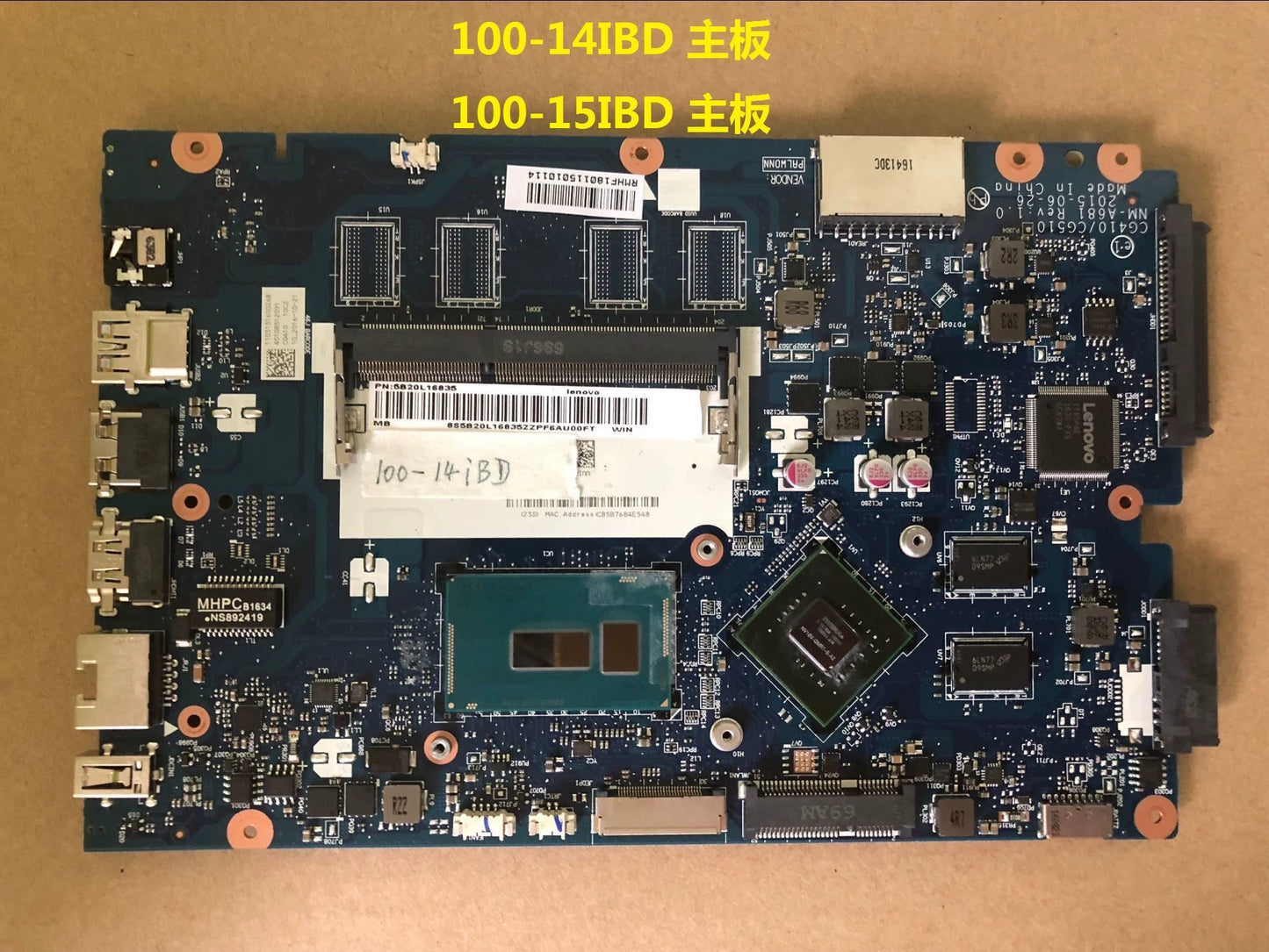 (Shipping fee not include) Lenovo 100-15IBY B50-10 100S-14IBR 100-14IBY motherboard LA-C771PNM-A681