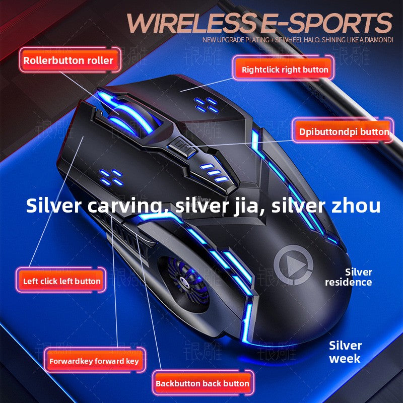 Silver Condor A9 Luminous Mute Game Wireless Mouse Girls Pink Laptop Accessories Private Mold Wholesale