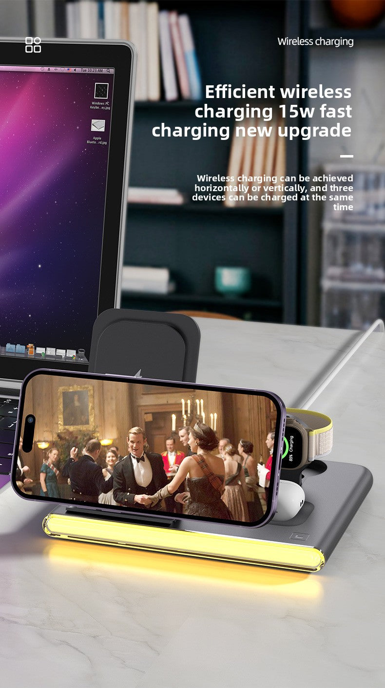 C27 3-in-1 wireless charging folding  Apple Samsung wireless charging
