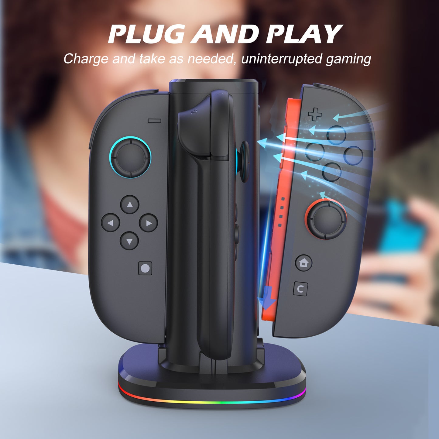 Switch2 left and right handle four chargers NS wireless handle fast charging seat JoyCon handle charger