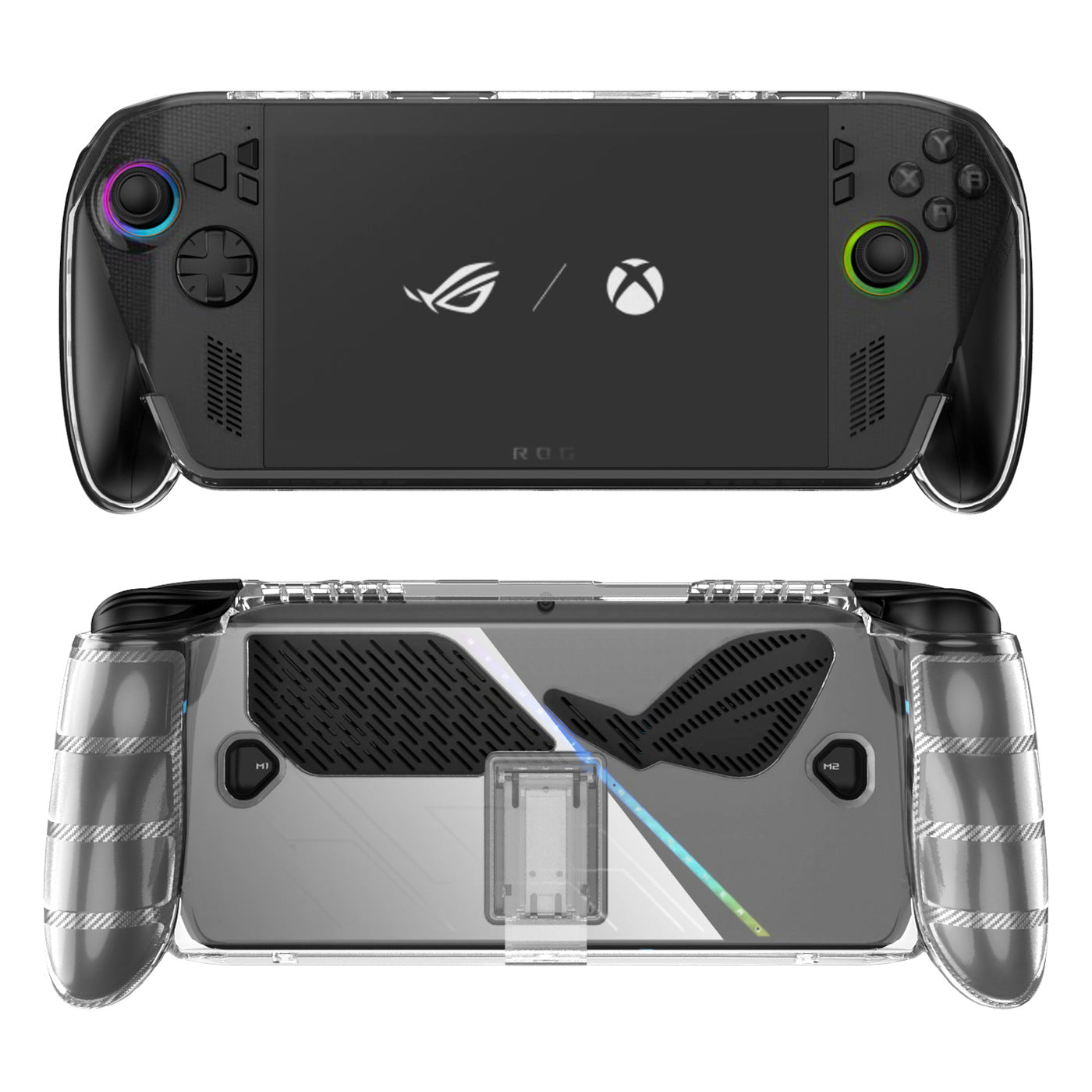Suitable for ROG Xbox ally X handheld TPU transparent case with back bracket anti-skid and anti-drop protective cover