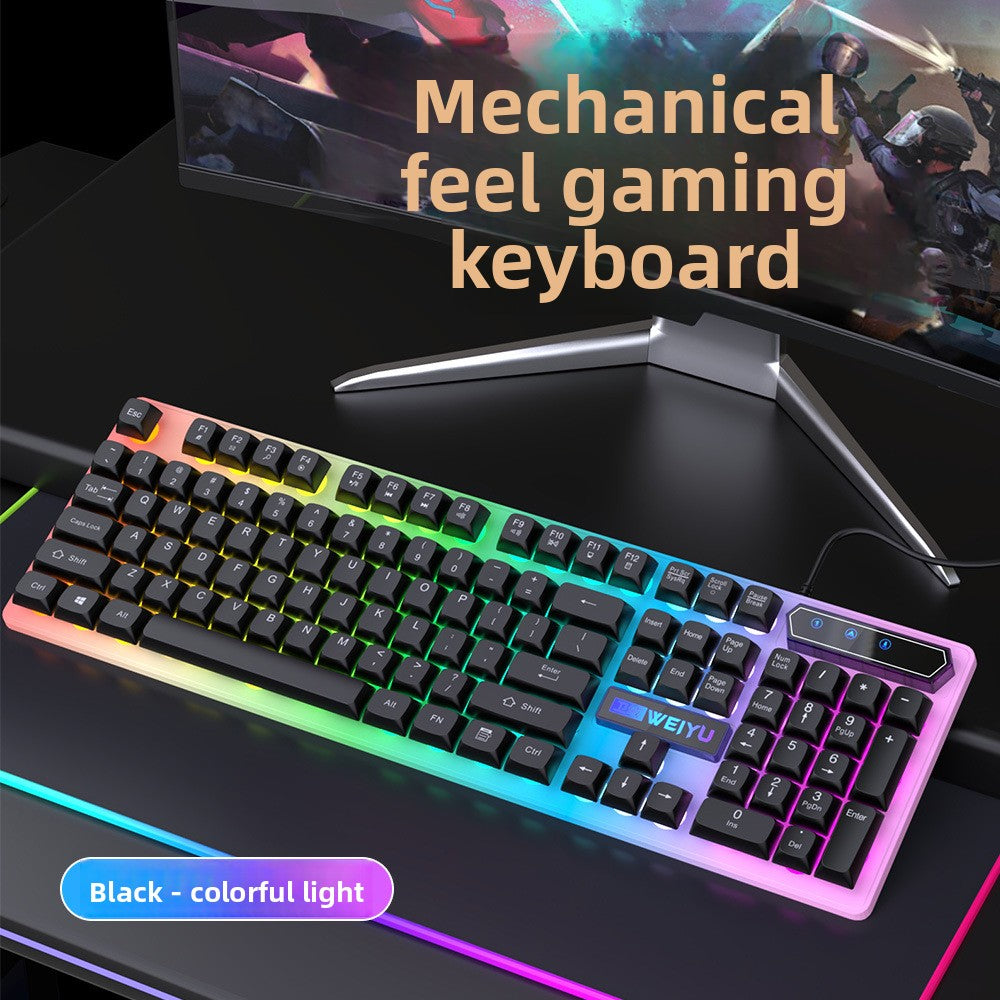 Wei Yuzhen mechanical feel high value girls wired silent mouse set computer desktop office e-sports