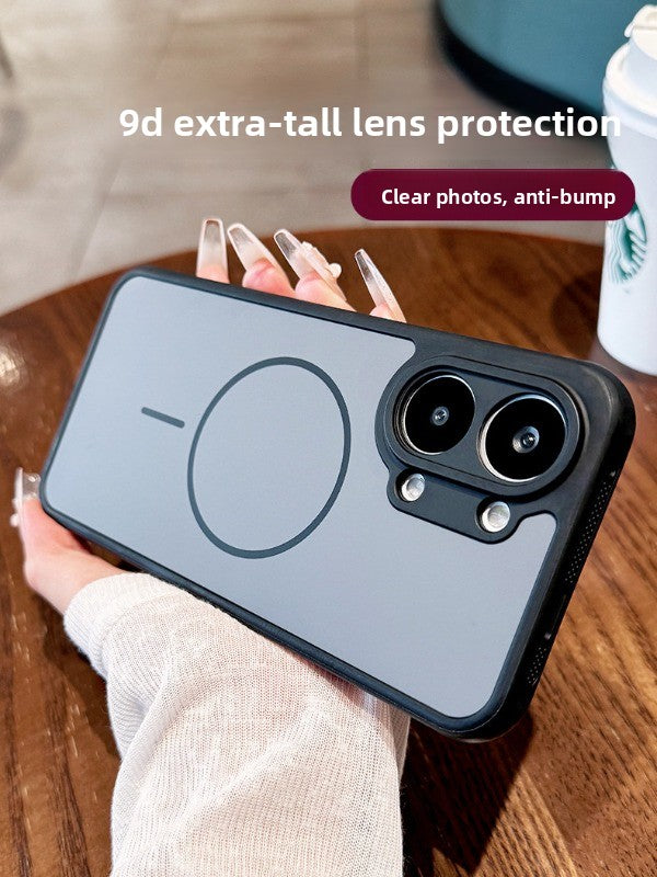 Contrasting color heat dissipation magnetic attraction For Redmi turbo5 max mobile phone case New turbo5 strong magnetic adsorption fine hole frame Redmi side heat dissipation design Soft edge shell Phone Accessories