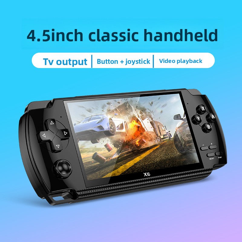 4.5" inch X6 IPS HD psp 1200mAh Type C rechargable 2.4G Support wireless gamepad games Handheld Game Player console GBA  NES