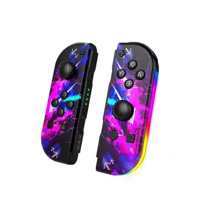 Switch joycon left and right gamepad colorful RGB light effect wake up 5.2 Bluetooth vibration somatosensory