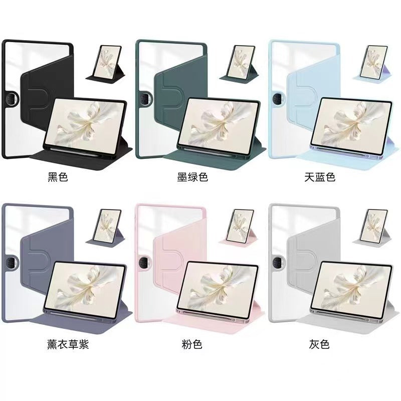 Samsung S9 PLUS Tablet Protective Case Rotary Pen Slot A9 Transparent A8 + Acrylic Anti-Bending Bracket Leather Case for protective Accessories