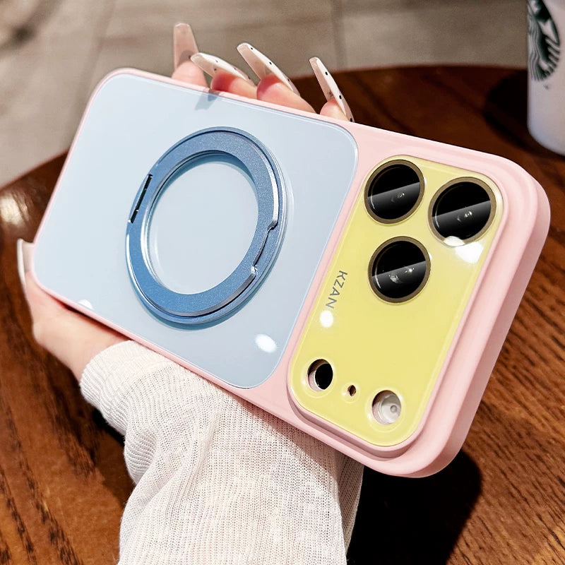 Ice 360 ° bracket for iphone17promax mobile phone case iPhone 16pro new second becomes large window lens all-inclusive 15 anti-drop protection 14 advanced color contrast 13 heat dissipation case women's Phone accessories