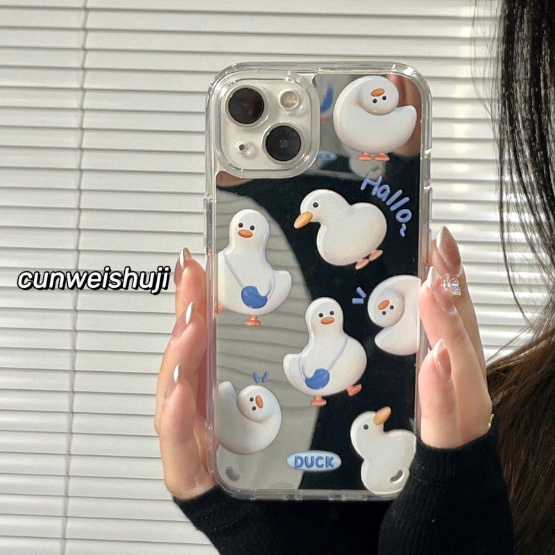 Accessories (Shipping fee not included) Mirror duck dog for iphone13promax apple 14pro mobile phone case 11 new xr creative 12