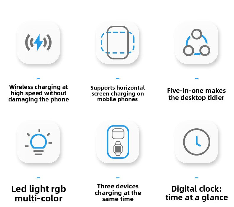 Magnetic wireless charger 3-in-1 wireless charging Clock wireless charger