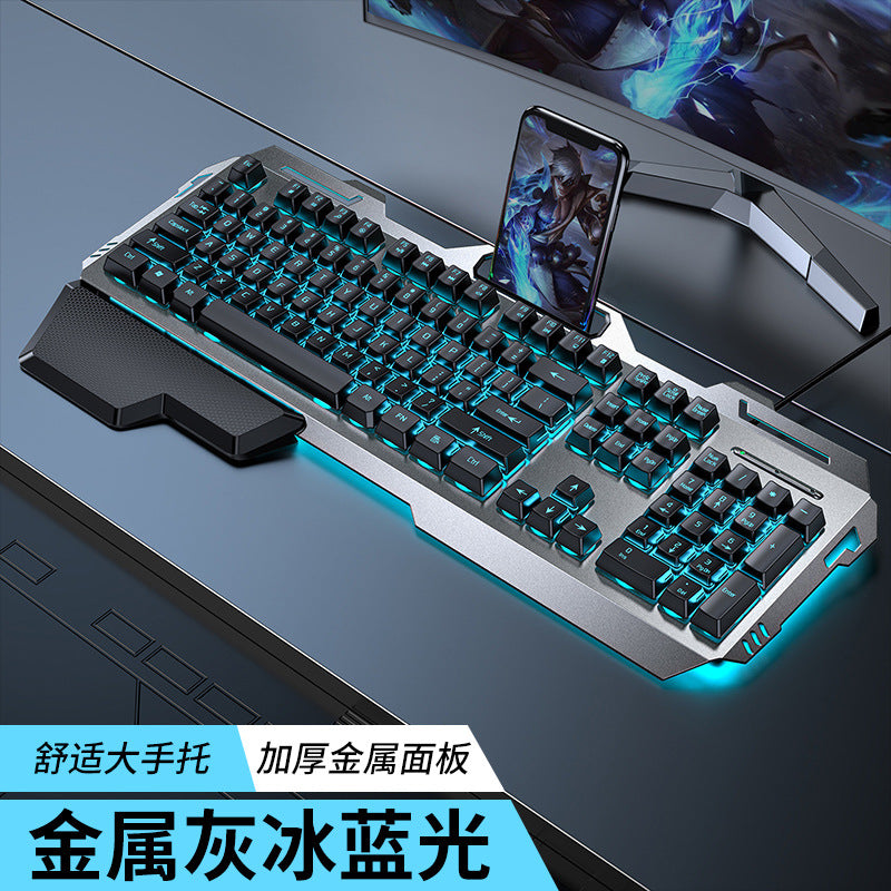 (Shipping fee not included) Cross-border mechanical tea shaft feel keyboard mouse earphone set laptop wired keyboard mouse e-sports game