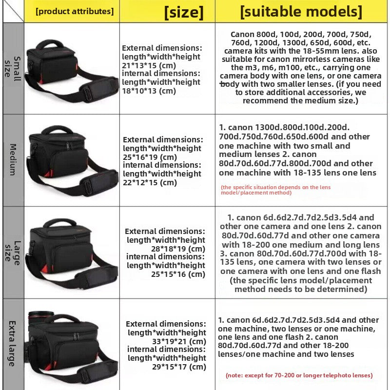 Suitable for Canon camera bag SLR shoulder bag 200D 800D 700D 750D 80D 550D 60D 5D3 Digital camera accessories