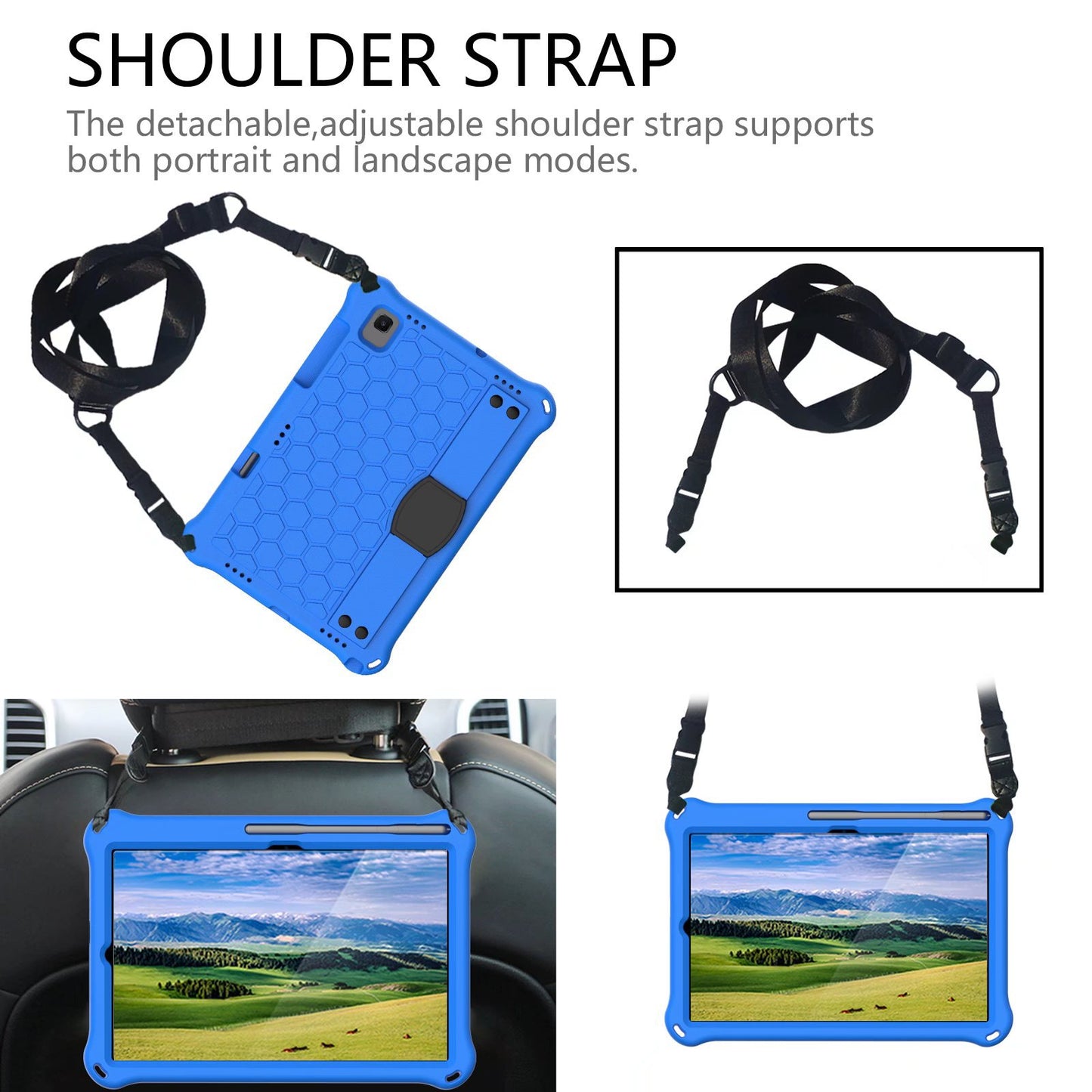 Applicable Samsung T500 Tablet A7 Protective Case EVA Children's Hand Holder T860 Pen Slot T720 Anti-drop 10.4 Shoulder Strap protective Accessories