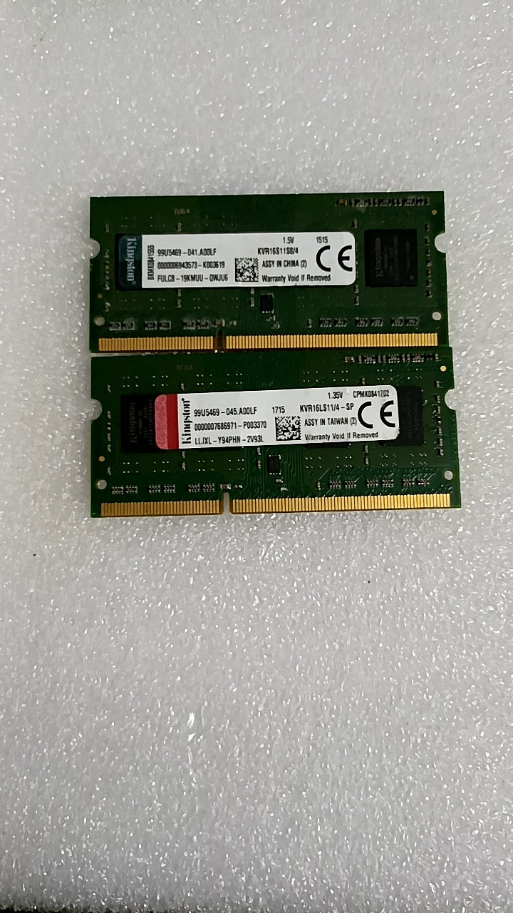 USED For Notebook Samsung Kingston Micron Hynix 3rd Gen Memory Stick DDR3 2G 4G 8G 8500 1333 1600  PC3L  Laptop RAM memory