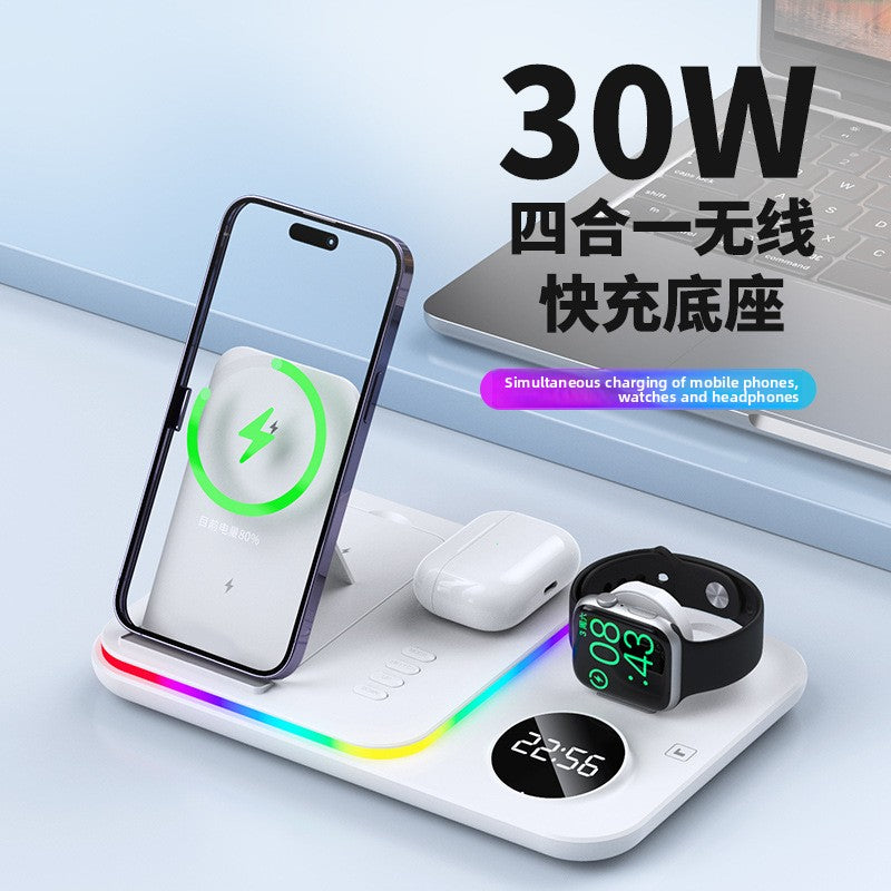 3-in-1 wireless charger, clock wireless charging 30W multi-function magnetic wireless charging