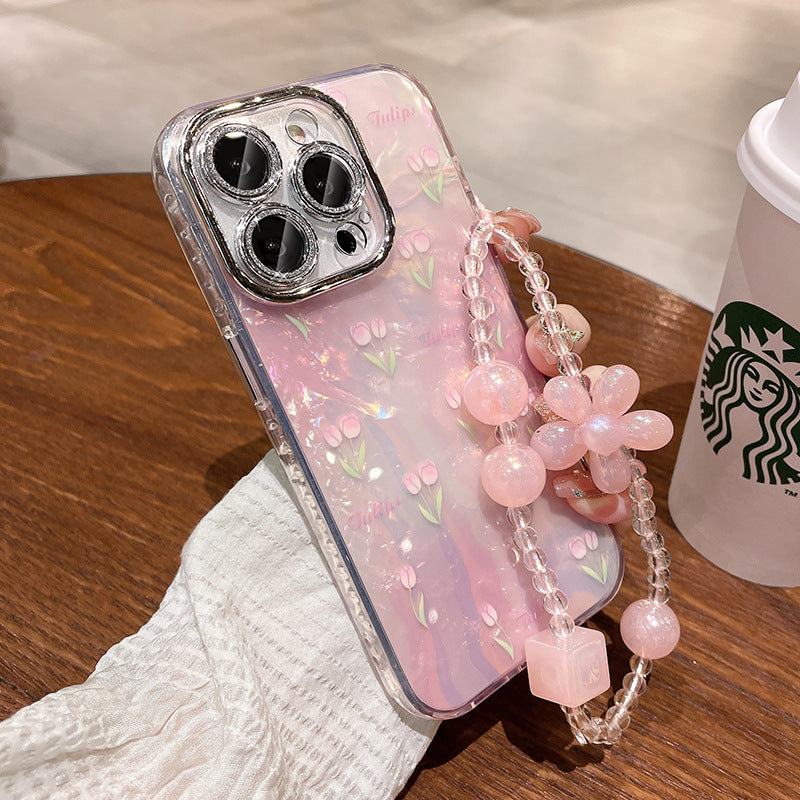 Accessories Tulip shell pattern is suitable for Apple 15promax mobile phone case, the new iphone14pro gradual change is small and fresh