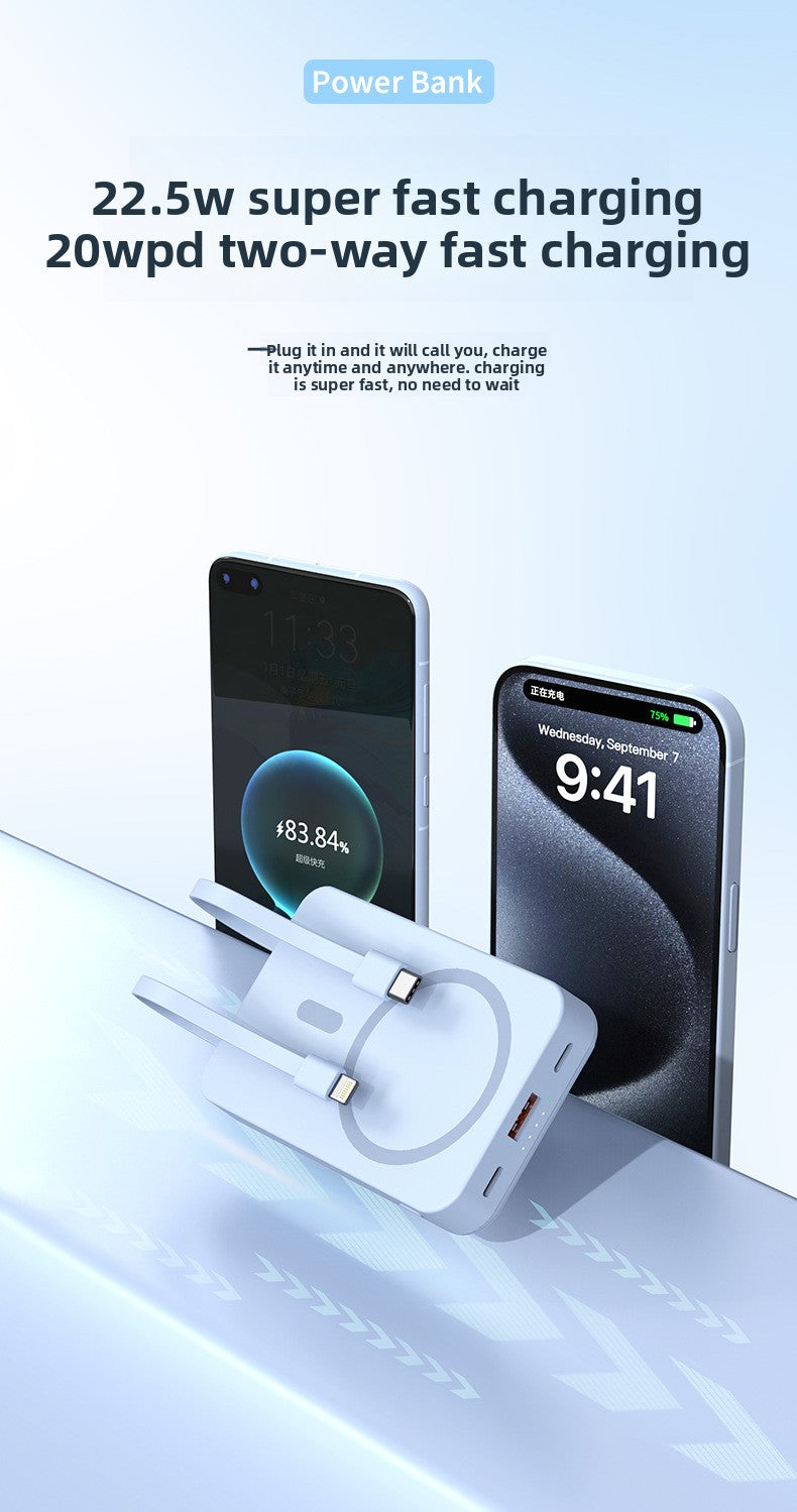 Magsafe magnetic power bank 22.5W fast charging mini with cable mobile power supply