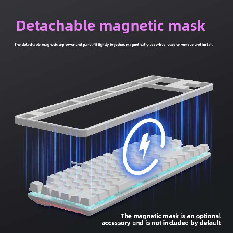87-key true mechanical keyboard with mixed light RGB plug enhances the appearance level and is suitable for e-sports, office games and other uses